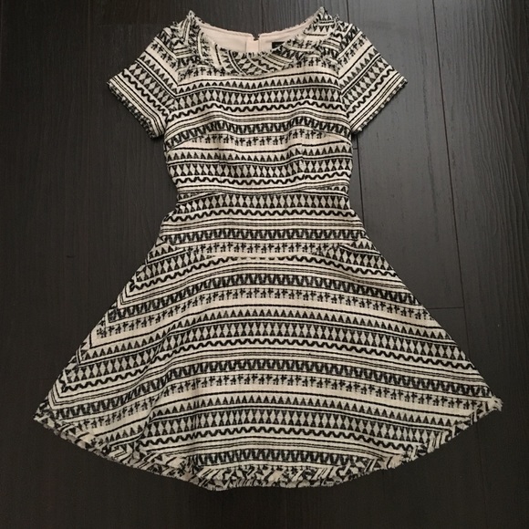 Banana Republic Print Jacquard Fit and Flare Dress
