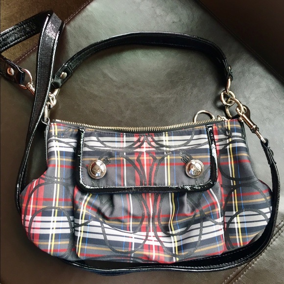 Coach Tartan Glitter Black & Red Plaid