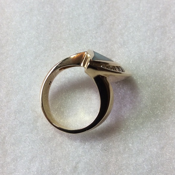 FINAL SALE PRICE 14K YG Pink Tourmaline, AAA Opal & Diamond Ring - Picture 3 of 4