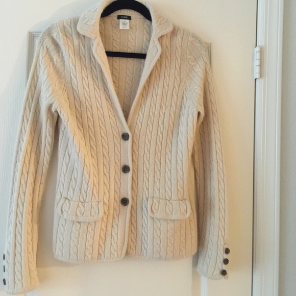 J.Crew cable knit cream blazer