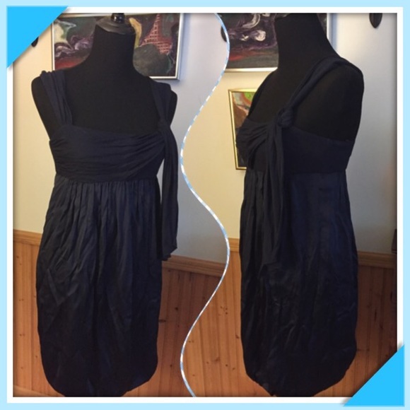 Navy bubble hem dress 1