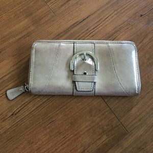 Lovingly used Coach rose gold shimmer wallet