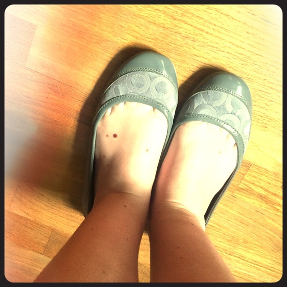 grey COACH flats worn once - Picture 1 of 3