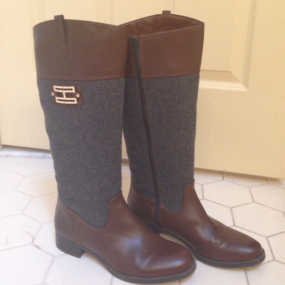 tommy hilfiger two toned boots