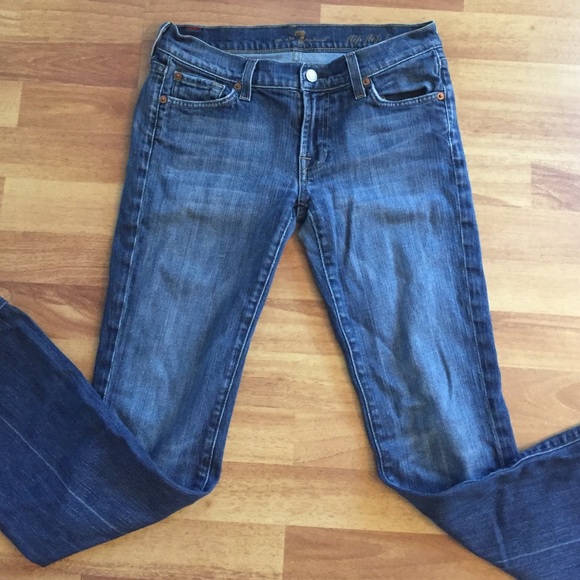 7 for all of mankind bootcut denim jeans size 27 - Picture 3 of 4