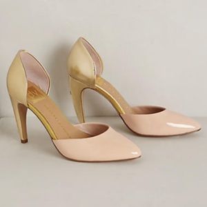 Anthropologie Nude & Gold Pumps