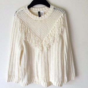 H&M Knit Sweater with fringe at front