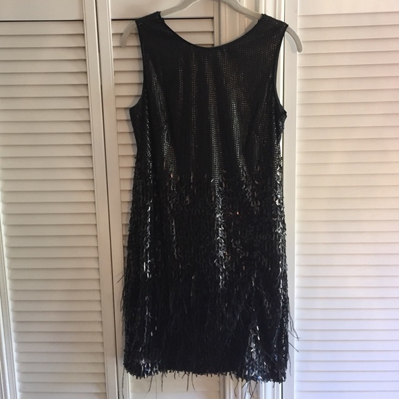 Worn once Super fun sequin, beads, & feather dress