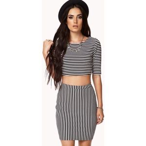 Forever21 Cutout Striped Dress S