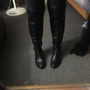 Black knee high boots