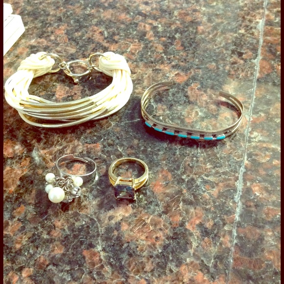 Collection of bracelets and rings