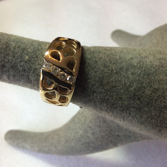 FINAL SALE PRICE Natural Jewelry 14K Teardrop Cutout Diamond Ring - Picture 1 of 5