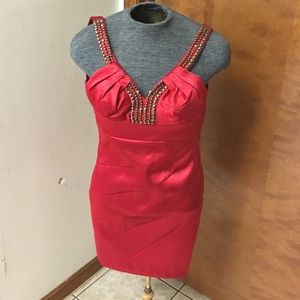 XOXO Red Satin Dress