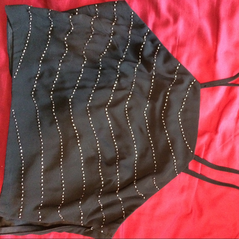 black halter crop top