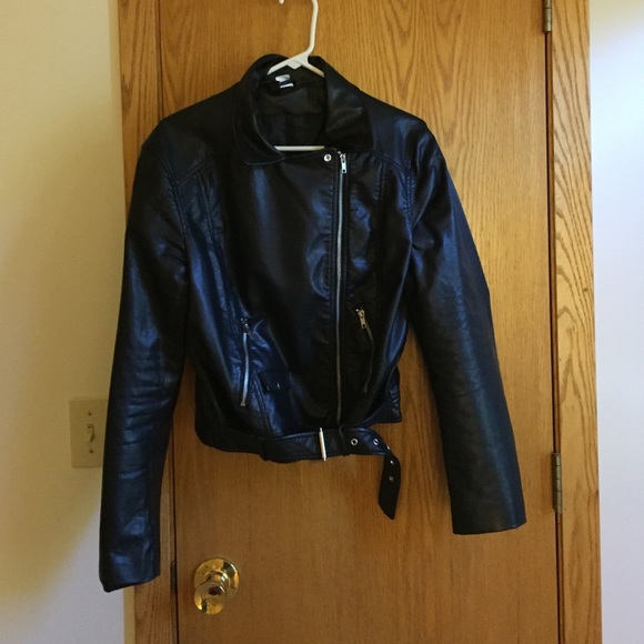 Black Faux Leather Jacket from H&M