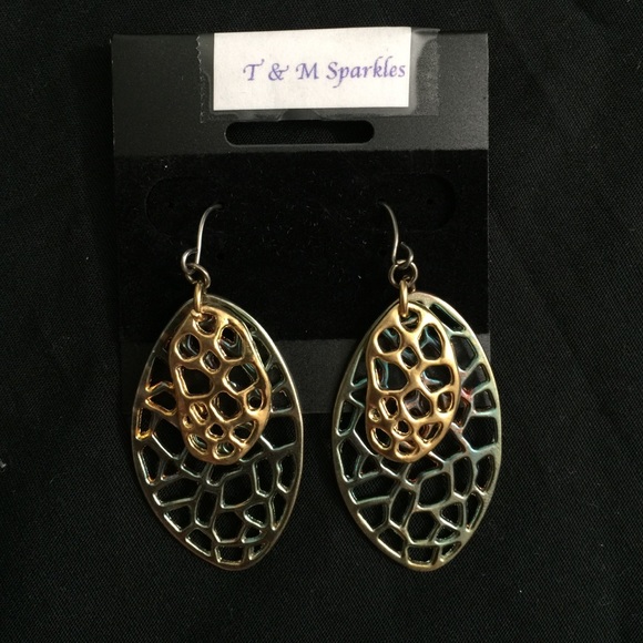 Vintage Gold Tone and Multicolor earrings
