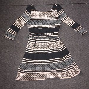 Black and beige dress