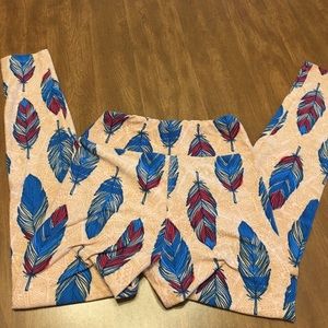 Lularoe Feathers Tween Leggings! Juniors size 00-0