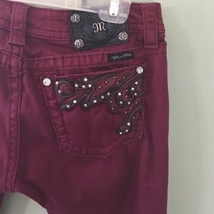 Miss me size 30 skinny jeans burgundy cranberry