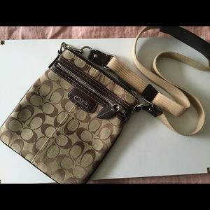 Classic "C" print Coach cross body purse