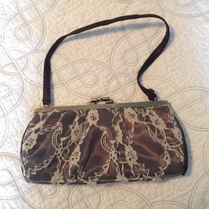 Brown & Lace Vintage Clutch