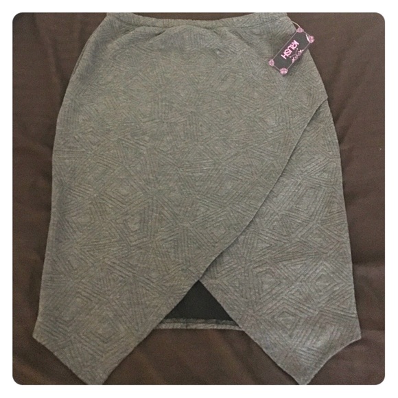 Gray sweater bodycon skirt