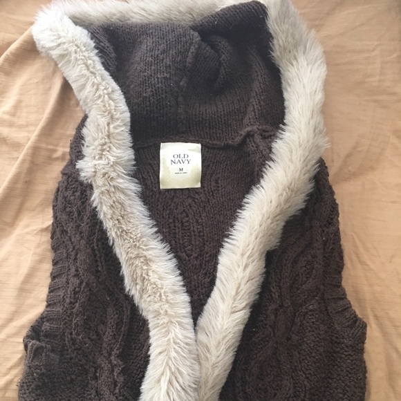 Fur hooded vest