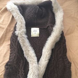 Fur hooded vest