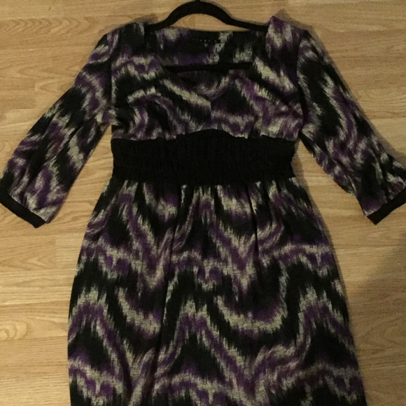 Tiana B. Womens' black and purple dress