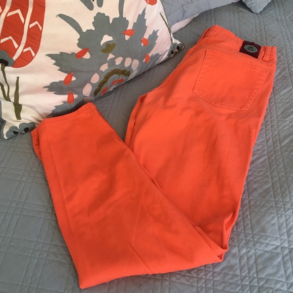 Velvet Heart fall orange slim fit jeans.