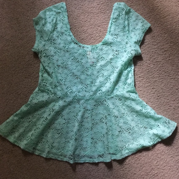No boundaries sheer peplum top