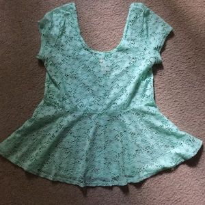 No boundaries sheer peplum top