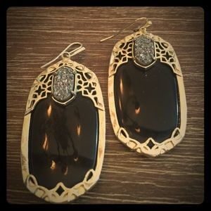 Darcy earrings in black onyx and druzy