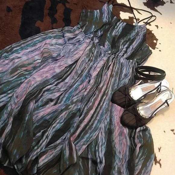 Watercolor chiffon dress
