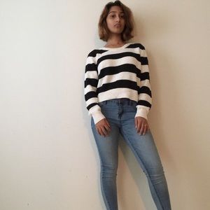 cropped striped sweater
