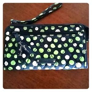 Vera Bradley Front Zip Wristlet Lucky Dots