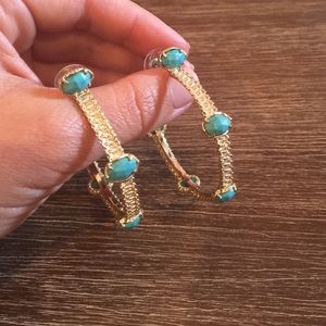 Kendra turquoise bangle earrings