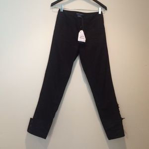 Black Moto Lace up Riding Pants