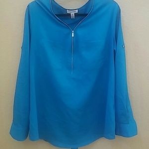 Calvin Klien Aqua Blue Blouse