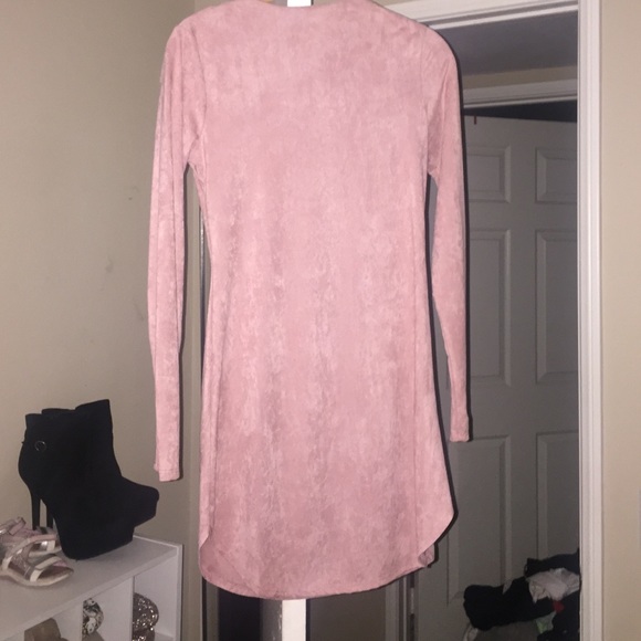 Rose Suede Mini Dress