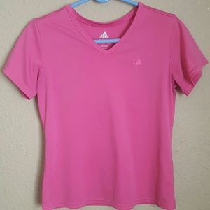 Adidas pink v-neck