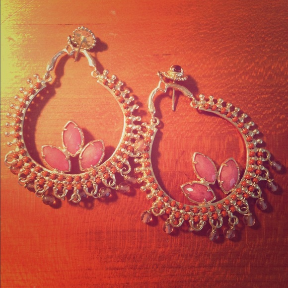 Pink and Orange Kendra Scott earrings!