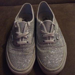 Silver sparkly vans