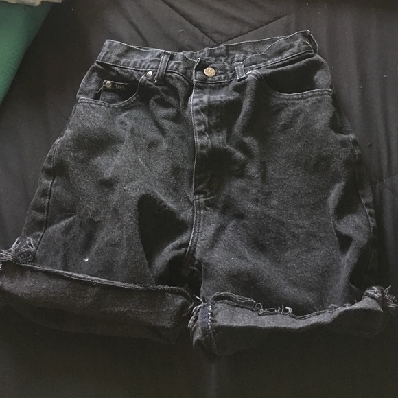 High waisted black shorts