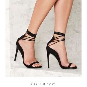 Nasty Gal Black Lace Up High Heels