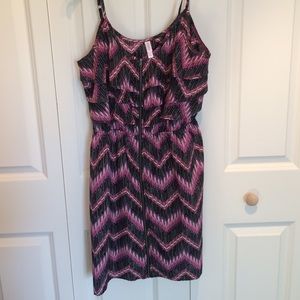 Front zipper purple and black dress!