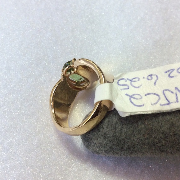 FINAL SALE PRICE 14K YG Swirl & 2.25 carat TW Green Tourmaline Ring - Picture 3 of 6