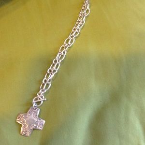 Silpada Silver toggle cross necklace