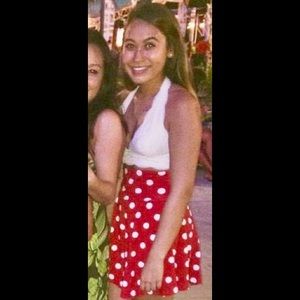 Mutli way red polka dot skirt