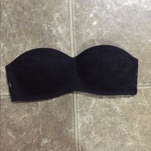 Victoria's Secret PINK Black Push-up Bandeau, M